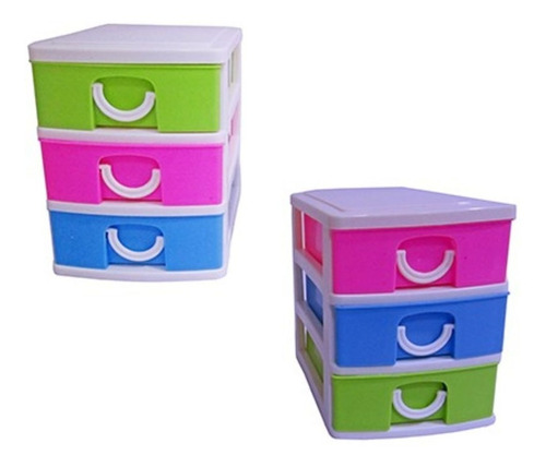 Imagem 2 de 3 de Organizador Porta Maquiagem Jóias 3 Gaveta Plástico Banheiro