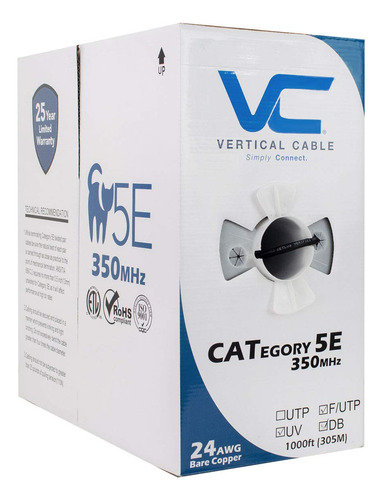 Cable Vertical Cat5e, Chaqueta Doble Blindada, Entierro Dire