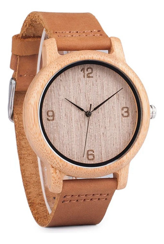 Reloj Bobo Bird Madera Bambú Correa Cuero Genuino L09