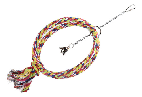 Periquito Ring Toy Bird Cotton Rope Fio De Aço Inoxidável
