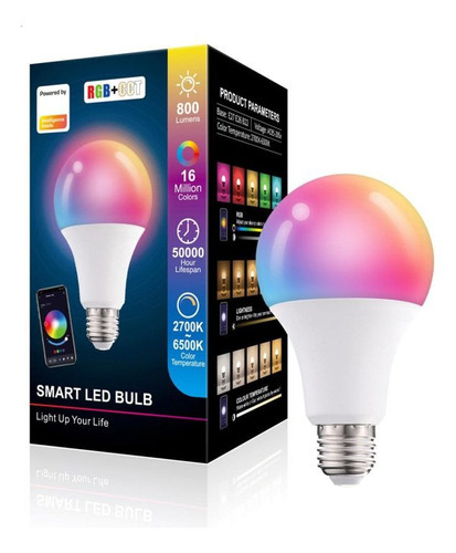 Bombillo Inteligente Rgb 800 Lumens Smart Led Con App