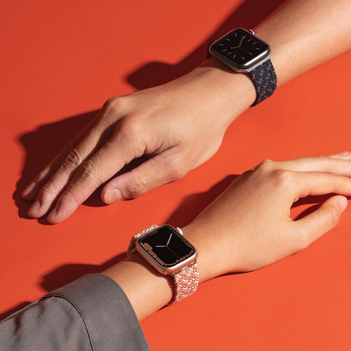Correa Trenzada Para Apple Watch 46/45/44/42mm Aspen De Uniq Ancho De La Correa 2.2 Cm Color Gris Guijarro