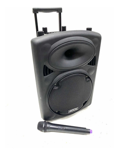 Caixa Acustica Ativa Bock 12v Com Microfone Sem Fio Novo