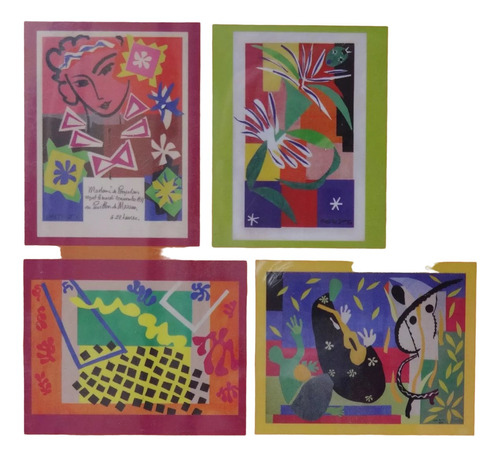 4 Cartão C/ Envelope Arte Henri Matisse Cut-outs Origem Eua