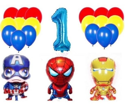 Globos Avengers Súperheroes Spiderman Capitán America Ironma