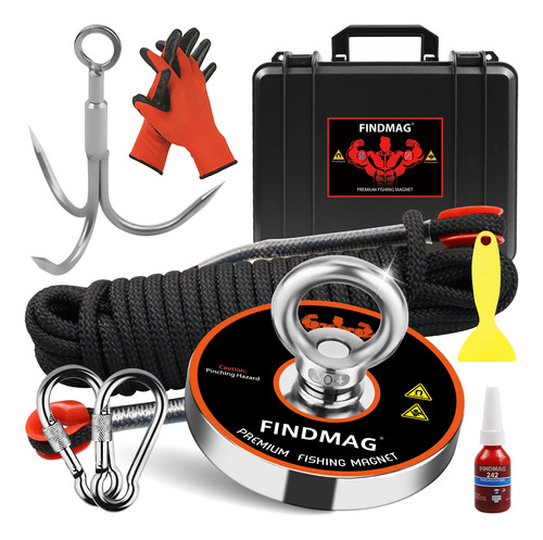 Findmag Kit De Pesca Magnetica Con Estuche 1500 Lbs Fuerza D