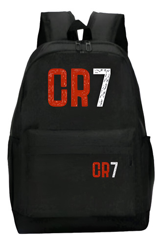 Bolsa Mochila Escolar Resistente Espaçosa Rapido Cor Preto Desenho Do Tecido Cr7