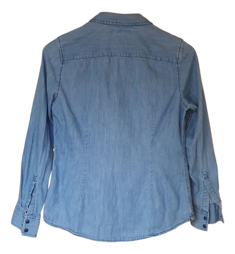 Camisa Tommy Hilgiger De Jeans Bordada Entallada Divina! (Usado)
