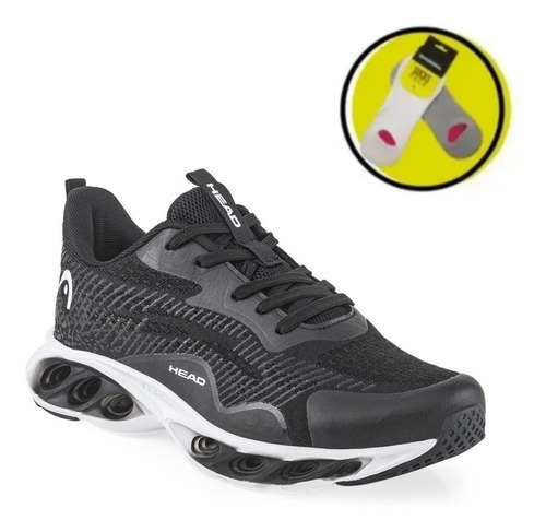 Zapatillas Negras Hombre Head Vesubio +medias Gratis!