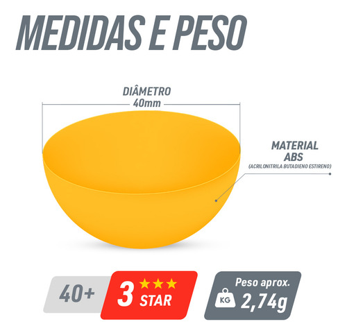 Kit 6 Bolas Ping Pong Tênis De Mesa 3 Estrelas 40+ Laranja