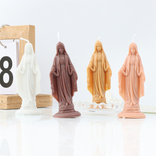 Molde De Silicona Para Velas De Pie Con Forma De Virgen Marí
