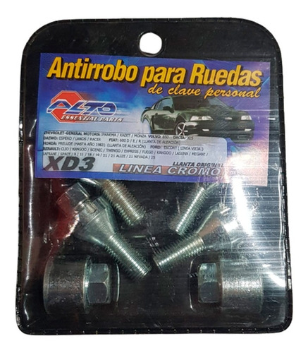 Juego De Tuercas Antirrobo Renault Clio Hasta 2007 Premium 