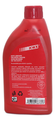 Aceite Multigrado Para Motor 15w40 Mineral Kwx 946 Ml