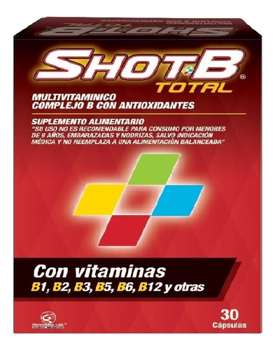 Multivitamínico Shot B Total 30 Cápsulas.