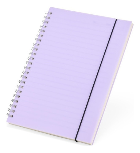 Kit 5 Cadernos A5 Capa Plástica Com Elástico 80 Folhas