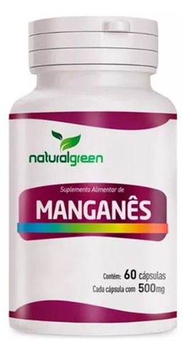 Manganês 60 Cápsulas Natural Green Sabor Sem Sabor