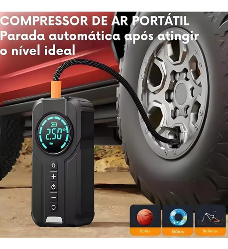 Auxiliar De Partida Carregador Portátil Com Compressor De Ar