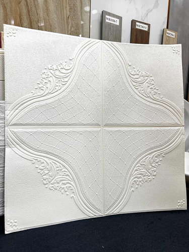 Wall Panel 3d Autoadesivo Color Blanco