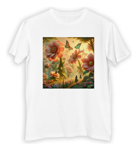 Remera Niño Jardin De Gigantes Flor Mariposa Hada M2