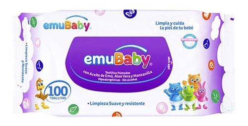 Toallas Emubaby - Aloe Vera - 100 Unidades