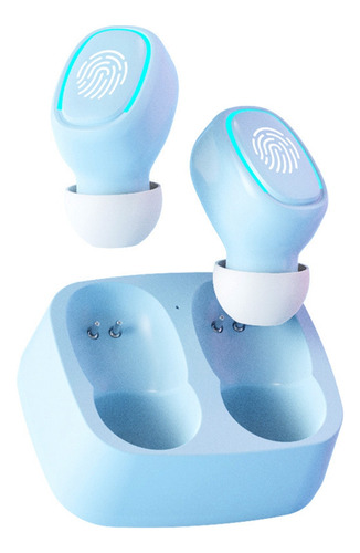 Auriculares Inalámbricos Con Luz Táctil, Antisudor, Sonido Color Azul