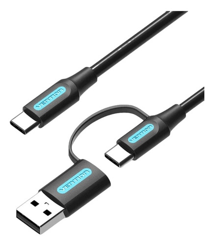 Cable Usb-c + Usb 2 En 1  A Usb-c 3a 60w 20v 0.5m Vention