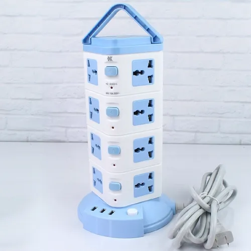 Multitoma Corriente Torre Vertical 4 Pisos 2 Puertos Usb