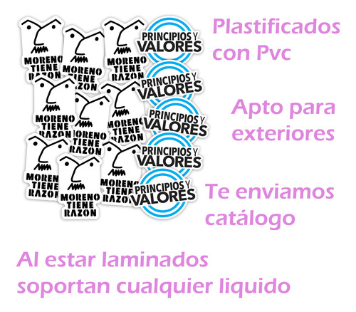 Stickers Guillermo Moreno 50 Unidad 4x4cm Pvc Plastificados