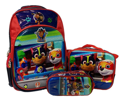 Maleta Morral Pawpatrol Mochila Lonchera Cartuchera Kitx3 