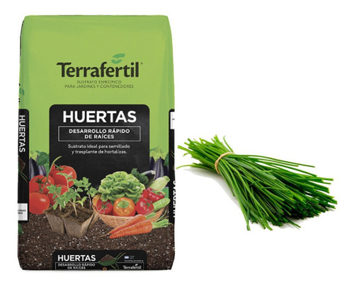 Sustrato Huertas Terrafertil 50lts Con Semilla De Ciboulette