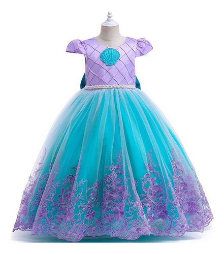 Vestido Tutu De Renda Princesa Sereia Peça Única