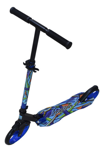 Scooter Patin Para Niños Grandes Macilux Color Azul Estampado