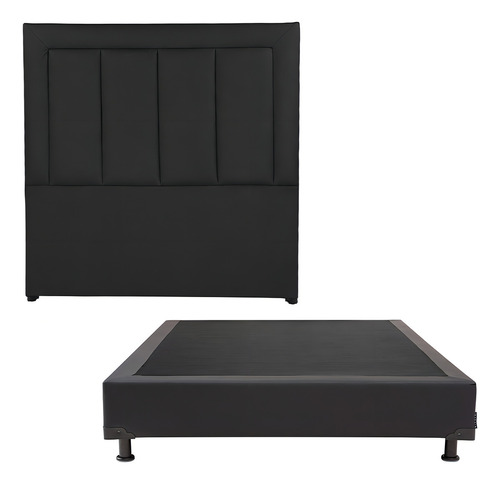 Cabecera Queen Size Dicasa Devon Negro + Box Dicasa Vita