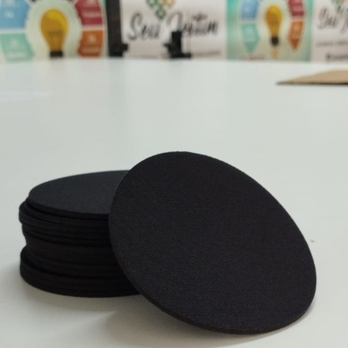 Kit Com 100 Porta Copos Redondos Preto Clássico Em Neoprene