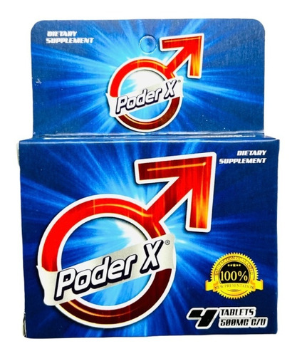 Poder X Man 20 Tabletas De 500 Mg Pastilla Vigorizante Azul