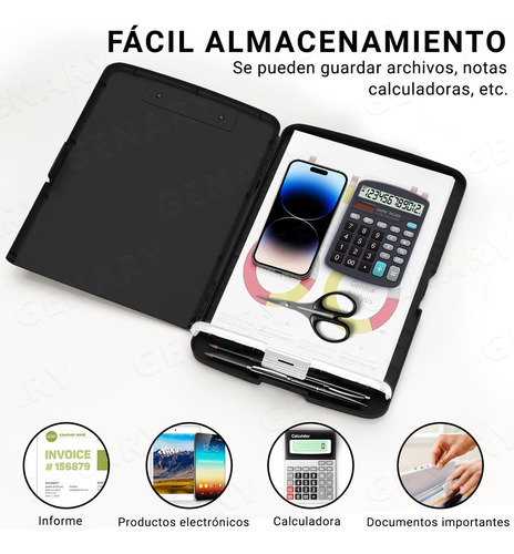 Portapapeles Papeleta Almacena Papele Tabla Clip Carta