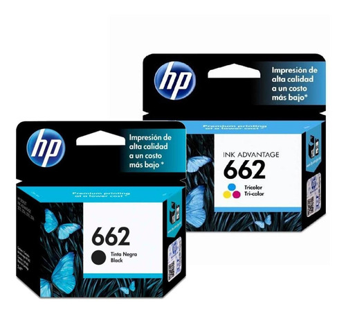Imagen 3 de 8 de Kit Cartuchos De Tinta Hp 662 Original Negro Y Tricolor