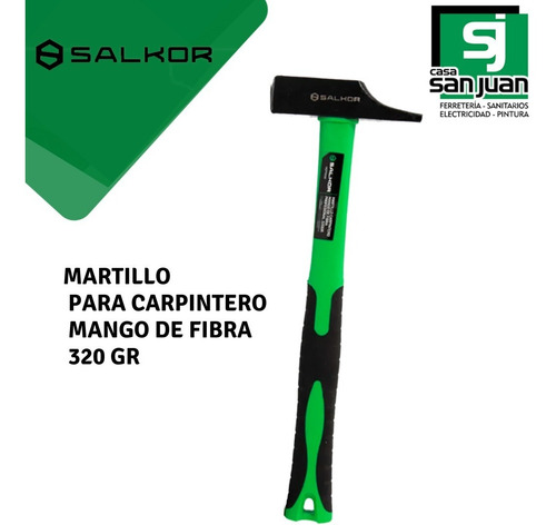 Martillo Para Carpintero Mango De Fibra 320 Gr Salkor