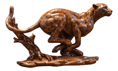 Estatua De Leopardo De Escritorio En Miniatura De Leopardo P