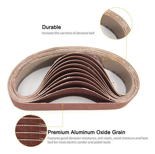 . 10 Cintas Abrasivas De Lijado De Grano 600, 10 X 330 Mm