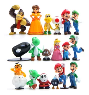 Kit Super Mario Odyssey 18 Bonecos Miniaturas Nintendo 7 Cm