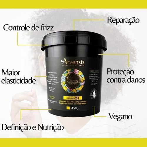 Kit Shampoo + Cond. + Máscara 2x1 Arvensis Cachos Naturais