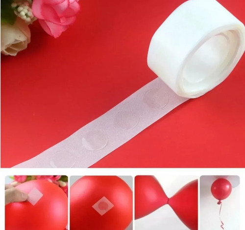 5 Paquetes De Pegamento Para Globos 100 Puntos Por Rollo Ballon Glue Transparentes Puntos De Silicon