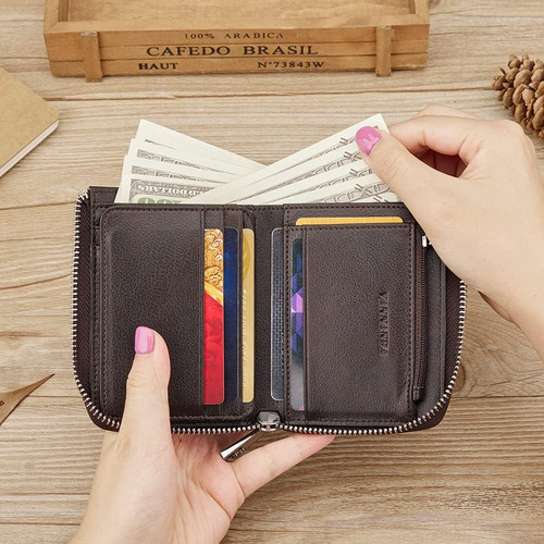 Vannanba Carteras Para Hombre De Cuero Genuino, Cartera DeLG