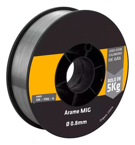 Arame De Solda Mig 0.8mm Er70s-6 Com 5 Kg - Arame Mig 0.8mm