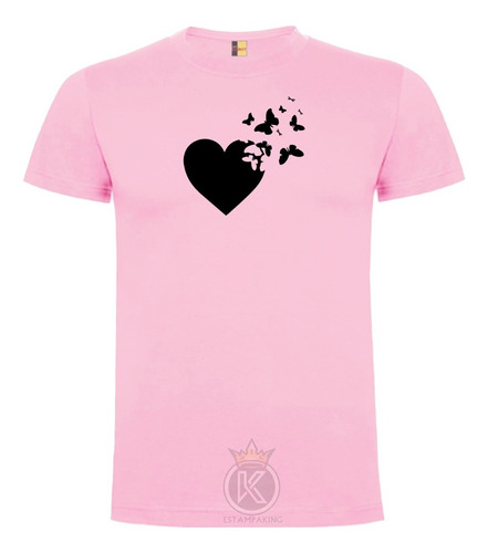 Polera Corazón - Mariposas - Desvaneciéndose - Estampaking