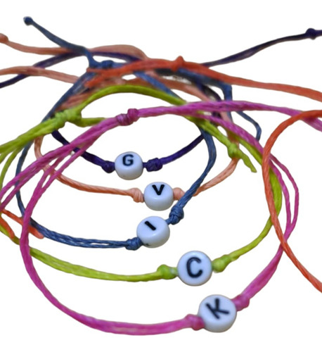 Pack Pulsera Letras X Mayor Revender Souvenir Cumple 30 Unid Varios 7 Cm 38.1 Cm