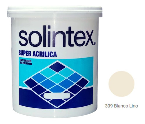 Pintura Caucho Super Acrilica Blanco Lino Solintex 1 Galon 