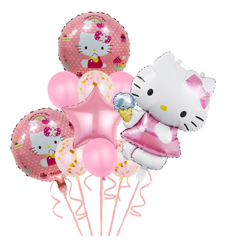 Globos De Cumpleaños Decoración Hello Kitty Fiesta Temática