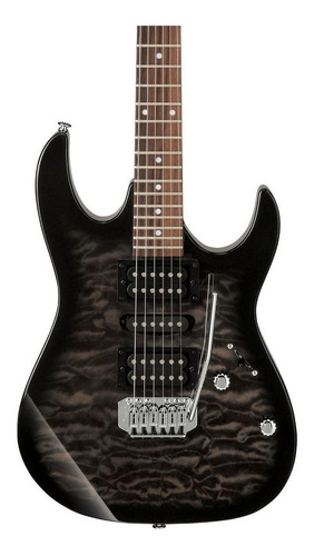 Imagen 3 de 3 de Guitarra eléctrica Ibanez RG GIO GRX70QA de álamo transparent black sunburst con diapasón de amaranto